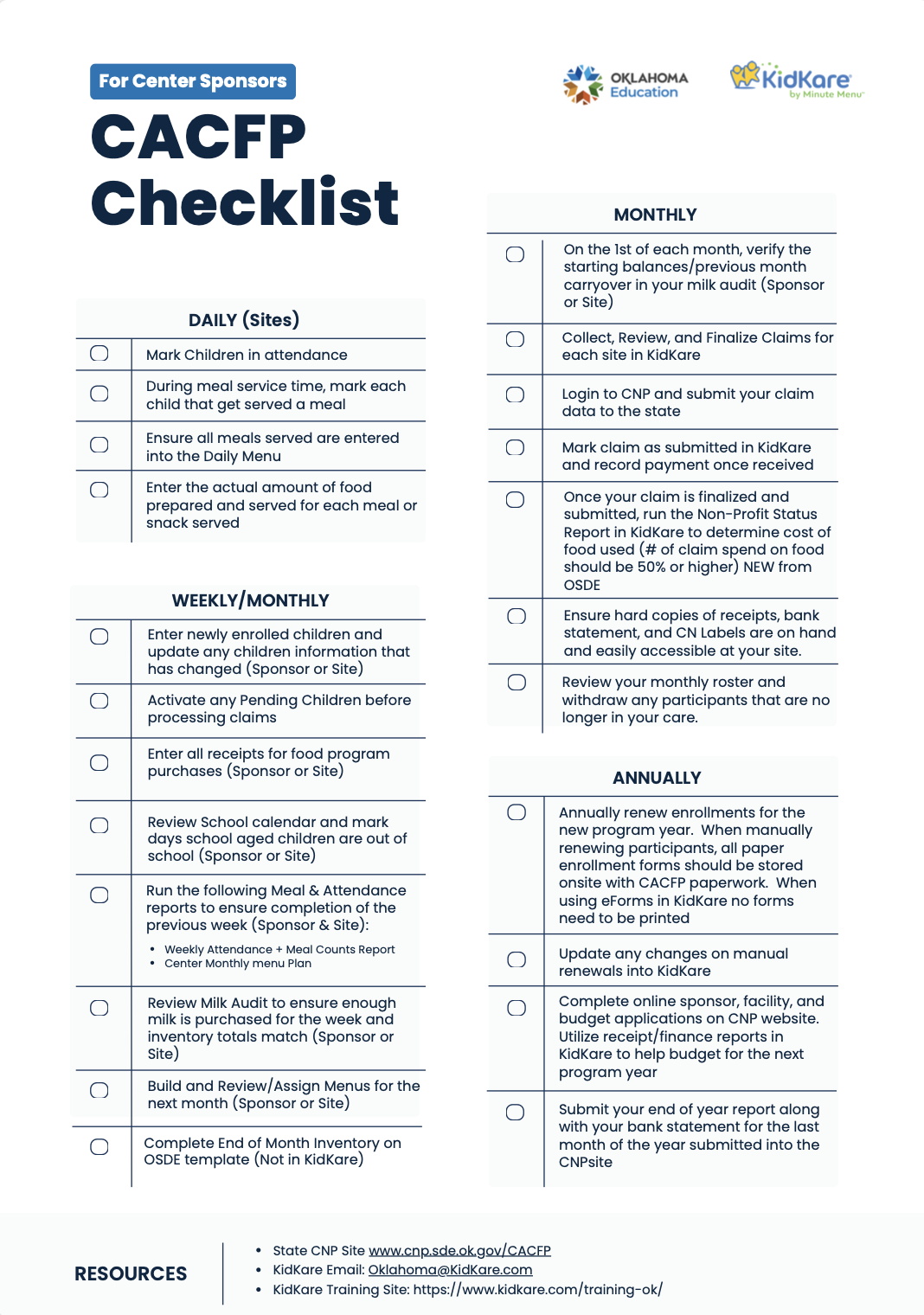 OK Checklist